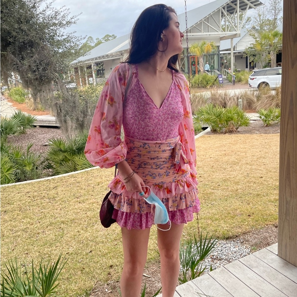 LoveshackFancy printed wrap dress